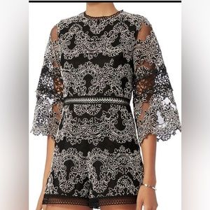ALEXIS Venters Bell Sleeve Lace Romper